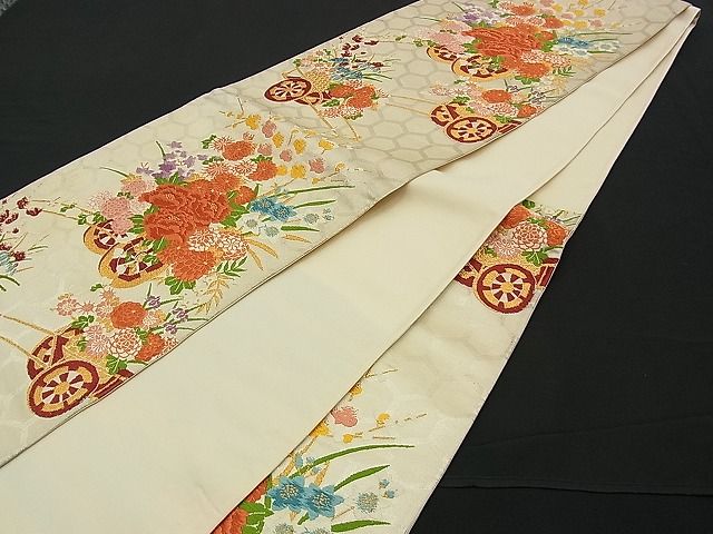 平和屋着物■六通柄袋帯 唐織 花車文 金銀糸 逸品 n-am0971
