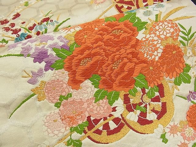 平和屋着物■六通柄袋帯 唐織 花車文 金銀糸 逸品 n-am0971