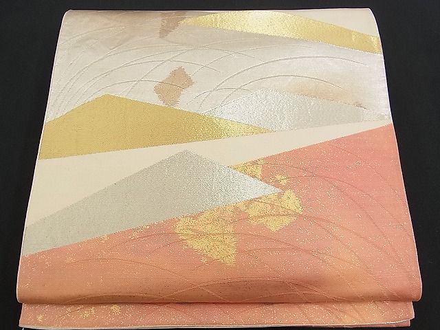 平和屋着物■六通柄袋帯 切嵌芝草文 金銀糸 逸品 n-am0992