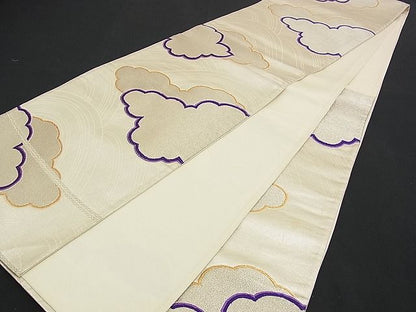平和屋着物■六通柄袋帯 唐織 雲重ね文 金糸 逸品 n-am0997