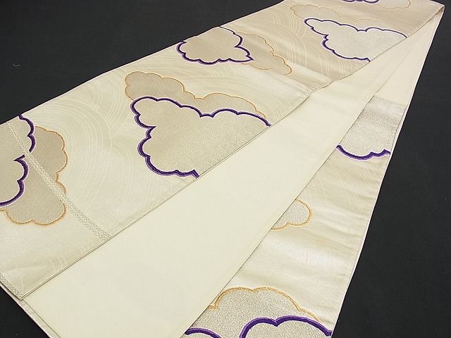 平和屋着物■六通柄袋帯 唐織 雲重ね文 金糸 逸品 n-am0997