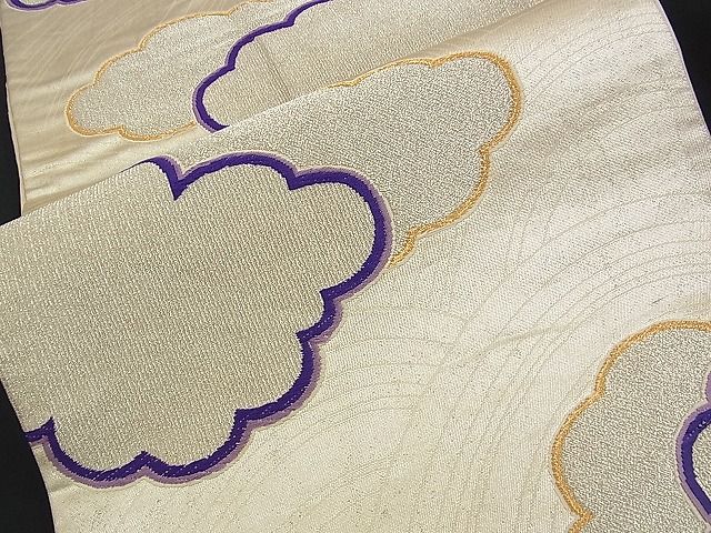 平和屋着物■六通柄袋帯 唐織 雲重ね文 金糸 逸品 n-am0997