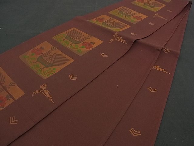 平和屋着物■六通柄袋帯 コプト花鳥文 きらら 雲母 逸品 n-am0999
