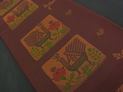 平和屋着物■六通柄袋帯 コプト花鳥文 きらら 雲母 逸品 n-am0999