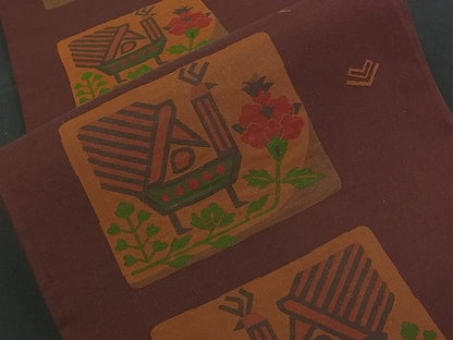 平和屋着物■六通柄袋帯 コプト花鳥文 きらら 雲母 逸品 n-am0999
