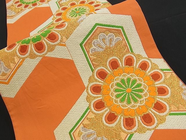 平和屋着物■六通柄袋帯 唐織 毘沙門亀甲花文 金銀糸 逸品 n-am1000