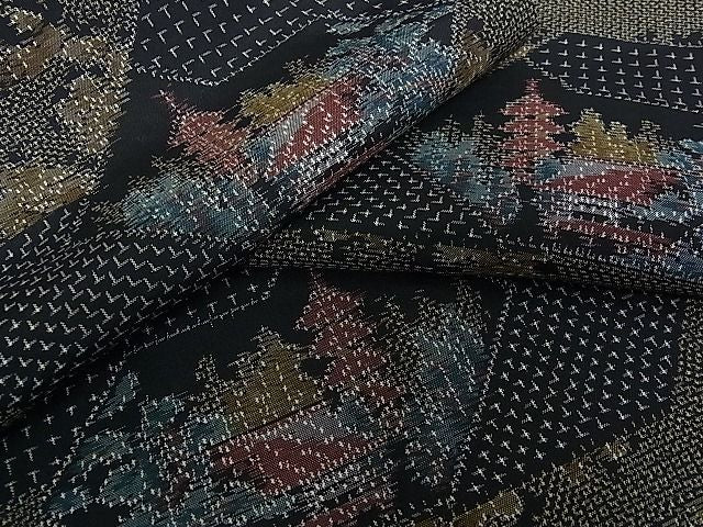 平和屋着物■上質な紬 名所風景文 逸品 an2027