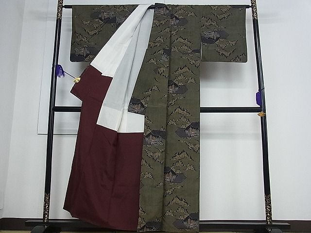 平和屋着物■上質な紬 名所風景文 逸品 an2027