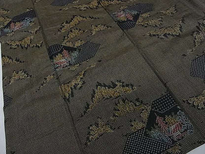 平和屋着物■上質な紬 名所風景文 逸品 an2027