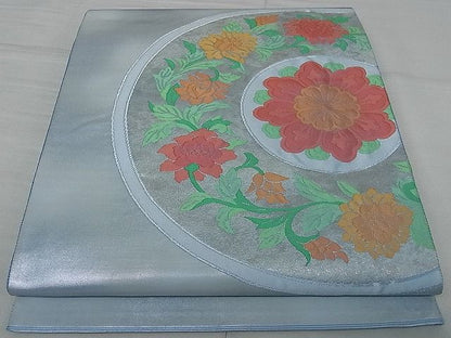 平和屋着物■太鼓柄袋帯 絵皿花唐草文 逸品 an3170