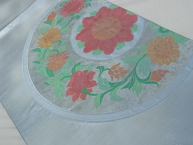 平和屋着物■太鼓柄袋帯 絵皿花唐草文 逸品 an3170