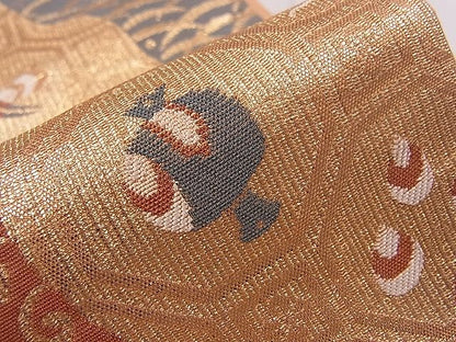 平和屋着物■六通柄袋帯　切嵌遠山宝尽くし　金糸　逸品　an3201