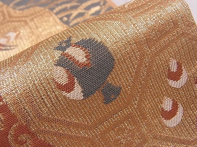 平和屋着物■六通柄袋帯　切嵌遠山宝尽くし　金糸　逸品　an3201