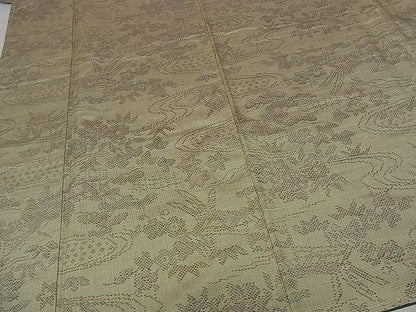 平和屋着物■上質な紬 流水草花文 逸品 ap4401