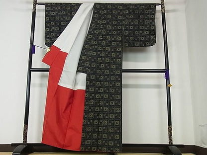 平和屋着物■上質な紬 吉祥文 逸品 ap4638