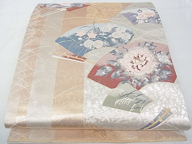 平和屋着物■六通柄袋帯 唐織 ふたみ屏風絵 金銀糸 逸品 ap4851