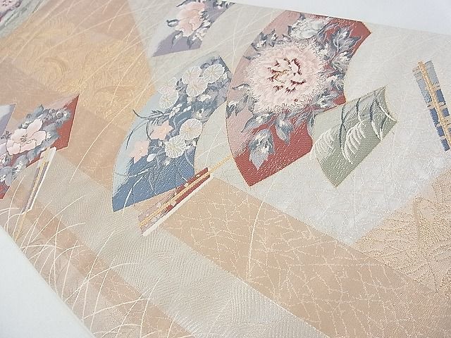 平和屋着物■六通柄袋帯 唐織 ふたみ屏風絵 金銀糸 逸品 ap4851