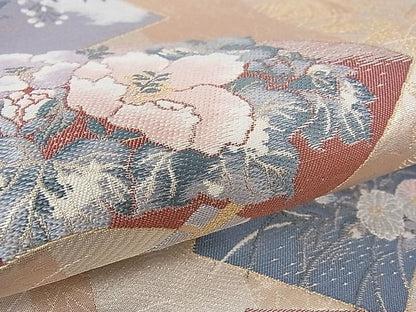 平和屋着物■六通柄袋帯 唐織 ふたみ屏風絵 金銀糸 逸品 ap4851