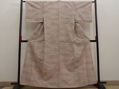 平和屋着物■上質な紬　切嵌吉祥花文　逸品　n-ar1574
