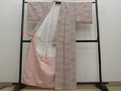 平和屋着物■上質な紬　切嵌吉祥花文　逸品　n-ar1574