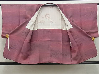平和屋着物■道行コート　ヱ霞花文　暈し染め　逸品　n-ar1581
