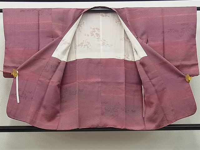 平和屋着物■道行コート　ヱ霞花文　暈し染め　逸品　n-ar1581