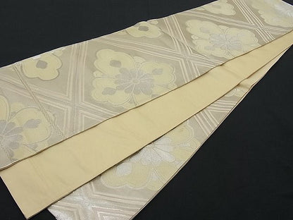 平和屋着物■西陣 六通柄袋帯 唐織 花菱文 銀糸 逸品 n-ar1681