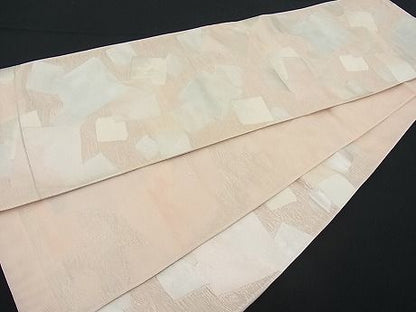 平和屋着物■夏物 六通柄袋帯 破れ色紙散らし 銀糸 逸品 n-ar1844