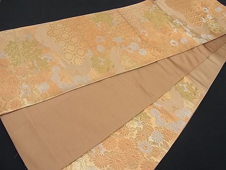 平和屋着物■六通柄袋帯 雲取り吉祥草花文 金銀糸 逸品 n-ar1859