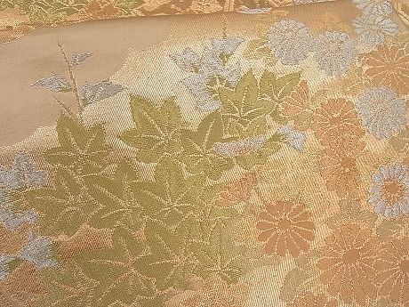 平和屋着物■六通柄袋帯 雲取り吉祥草花文 金銀糸 逸品 n-ar1859