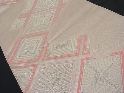 平和屋着物■六通柄袋帯 唐織 菱松文 銀糸 逸品 n-ar1918
