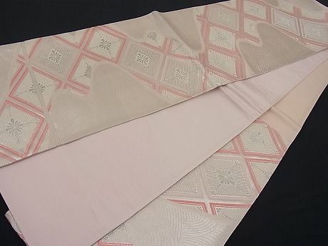 平和屋着物■六通柄袋帯 唐織 菱松文 銀糸 逸品 n-ar1918