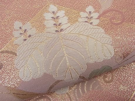 平和屋着物■六通柄袋帯 唐織 菊唐草笹桐菱文 金糸 逸品 n-ar2157