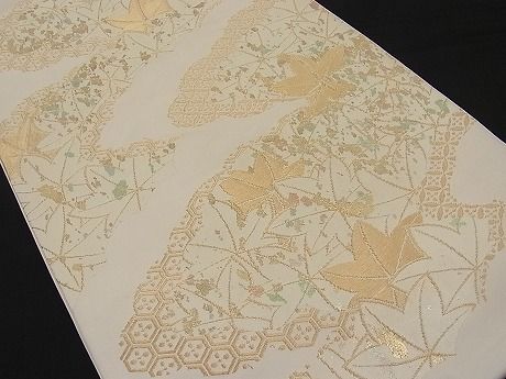 平和屋着物■六通柄袋帯 雲取り吉祥楓尽くし文 金糸 逸品 n-ar2164