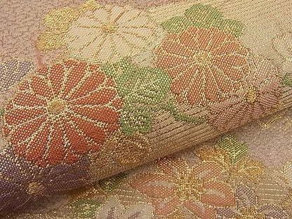 平和屋着物■九百佐賀錦 六通柄袋帯 花選四季寿 金糸 引箔 逸品 n-ar2173