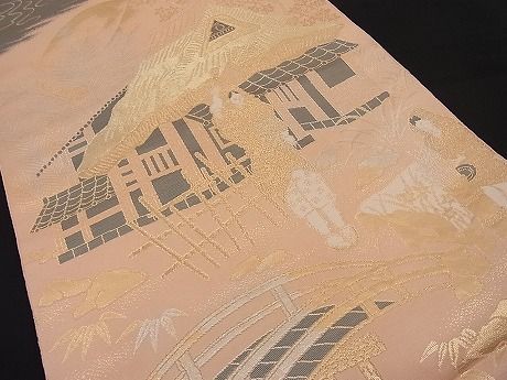 平和屋着物■六通柄袋帯 大原 金銀糸 逸品 n-ar2174