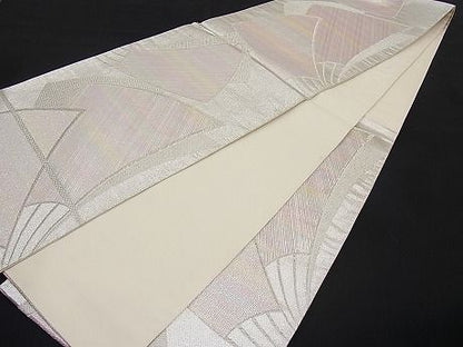 平和屋着物■六通柄袋帯 扇面吉祥文 銀糸 逸品 n-ar2423