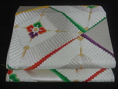 平和屋着物■六通柄袋帯 花菱文 金銀糸 逸品 ar3770