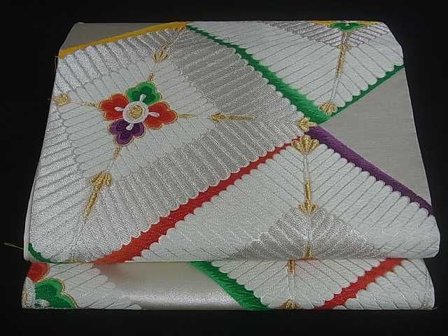 平和屋着物■六通柄袋帯 花菱文 金銀糸 逸品 ar3770