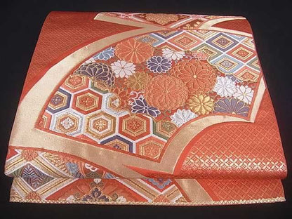 平和屋着物■六通柄袋帯 地紙菊唐草文 金銀糸 逸品 ar3772