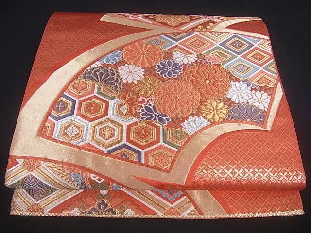 平和屋着物■六通柄袋帯 地紙菊唐草文 金銀糸 逸品 ar3772