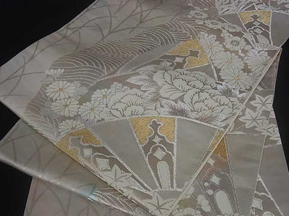 平和屋着物■六通柄袋帯　草花文　北山　金銀糸　逸品　ar3781