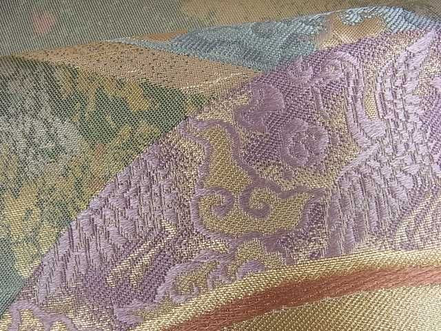 平和屋着物■六通柄袋帯 重ね山花文 金糸 引箔 逸品 ar3787