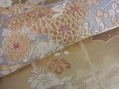平和屋着物■六通柄袋帯　御所車花文　金銀糸　逸品　ar3791