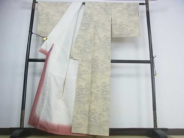 平和屋着物■上質な紬 風景文 逸品 ar3874