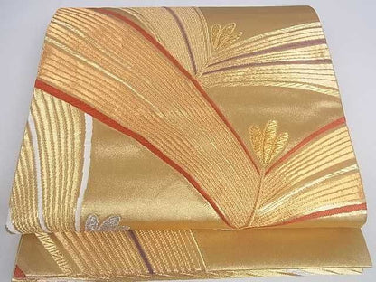 平和屋着物■六通柄袋帯 松葉文 金銀糸 逸品 ar4014