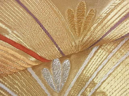 平和屋着物■六通柄袋帯 松葉文 金銀糸 逸品 ar4014