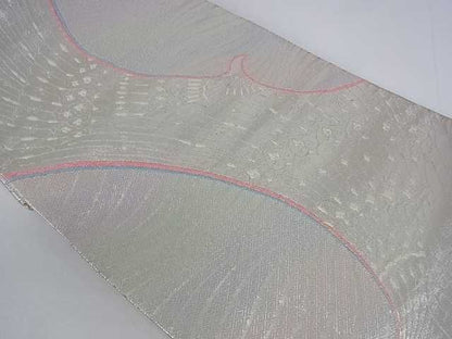 平和屋着物■両面六通柄袋帯 孔雀羽文 銀糸 逸品 ar4026
