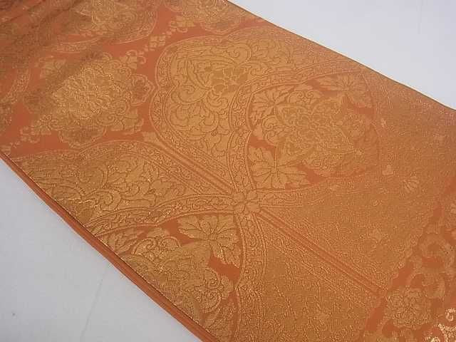 平和屋着物■六通柄袋帯　正倉院花文　金糸　逸品　ar4032