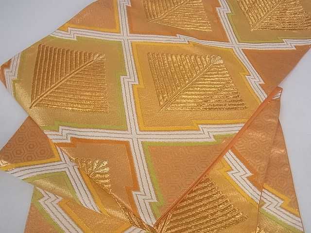 平和屋着物■六通柄袋帯 松皮菱文 金糸 逸品 ar4040